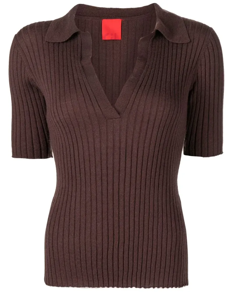 Cashmere In Love Summer Poloshirt - Braun Braun