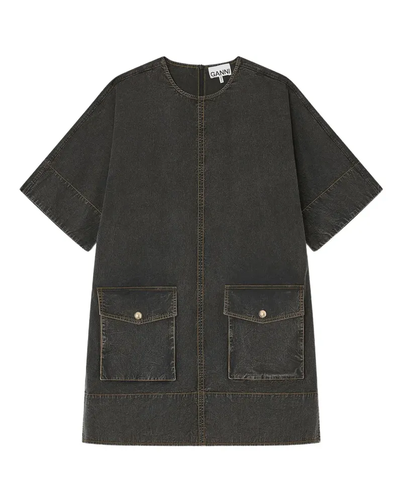 Ganni Kleid mit Taschen - Schwarz Schwarz