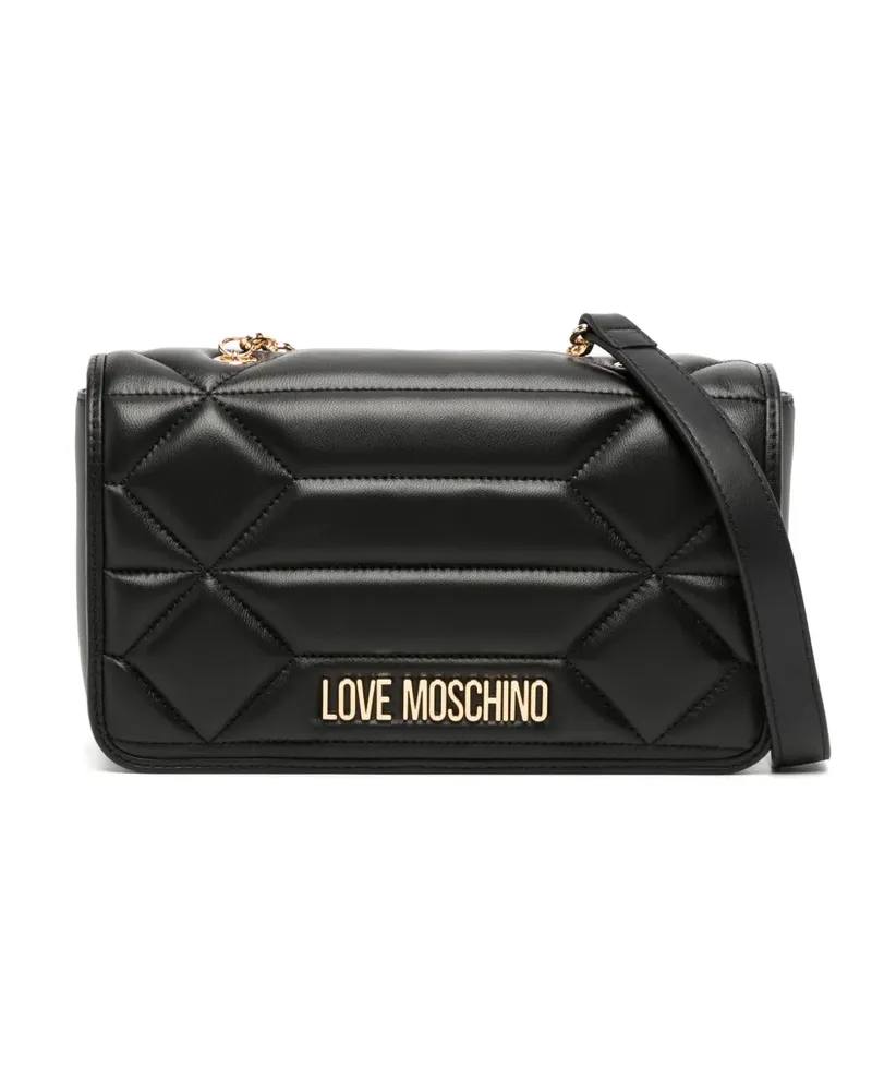 Moschino Gesteppte Schultertasche - Schwarz Schwarz