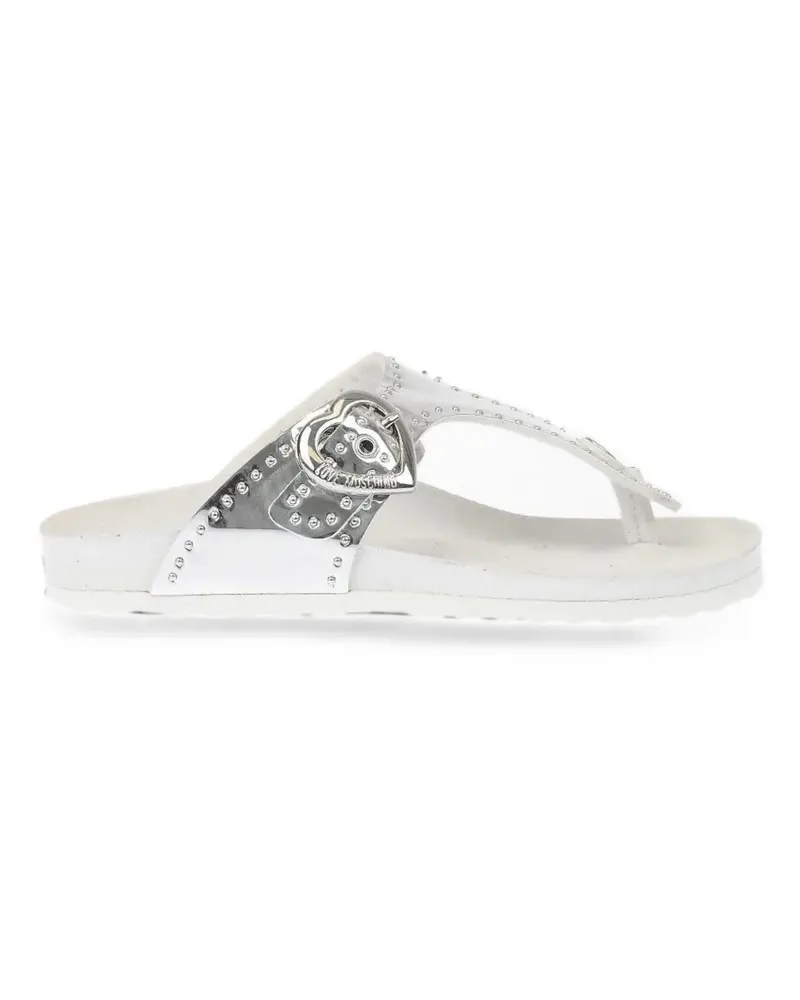 Moschino Sandalen mit Herzschnalle und Nieten - Weiß Weiß