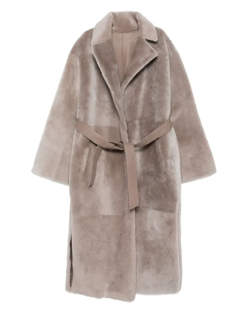 Manzoni 24 Mantel aus Shearling mit Gürtel - Braun Braun