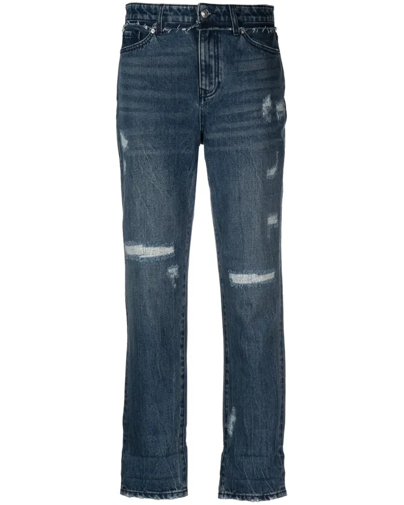 Armani Exchange Halbhohe Cropped-Jeans - Blau Blau