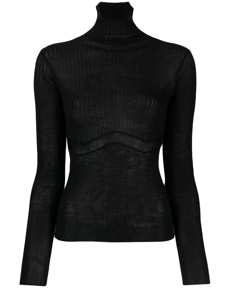 Patrizia Pepe Tanktop mit Logo-Prägung - Schwarz Schwarz