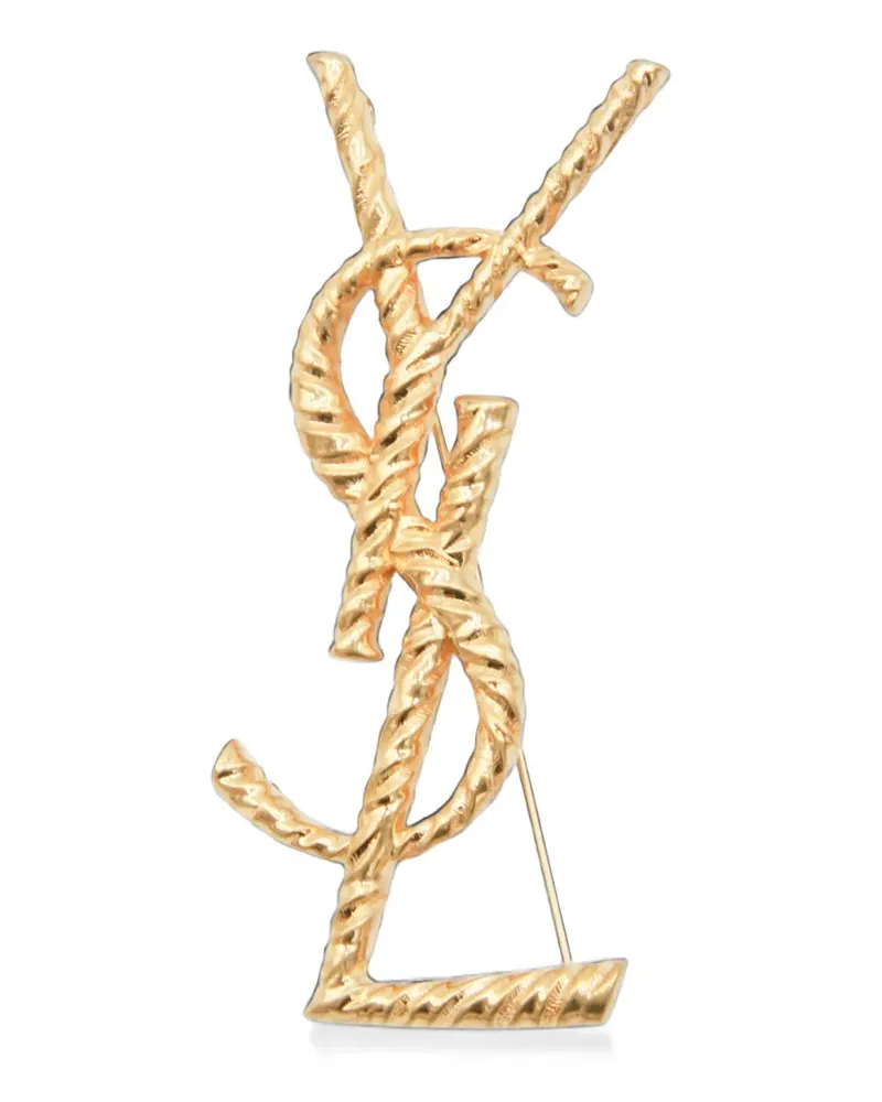 Saint Laurent Cassandre Brosche in Seiloptik - Gold Gold