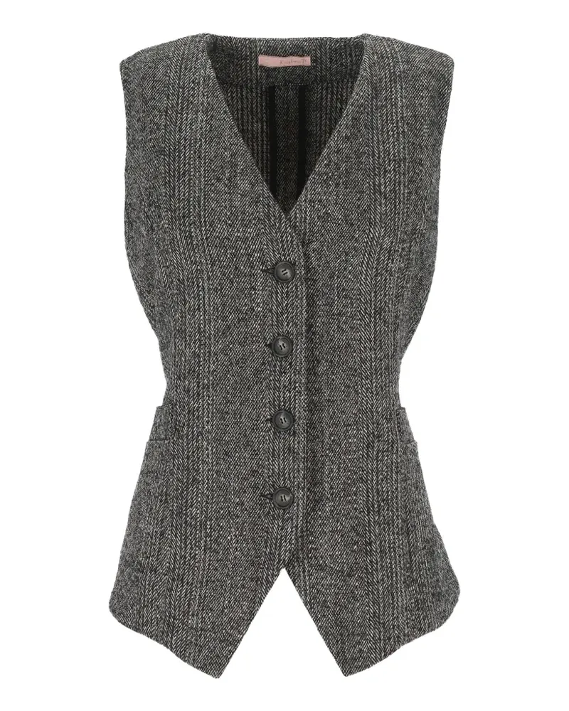 Kristina Ti Jacke mit Fischgrätenmuster - Schwarz Schwarz