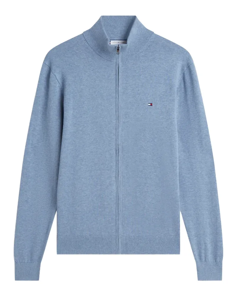 Tommy Hilfiger logo-embroidered zip-up cardigan - Blau Blau
