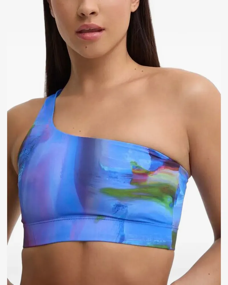 Casall abstract-print one-shoulder bikini top - Blau Blau