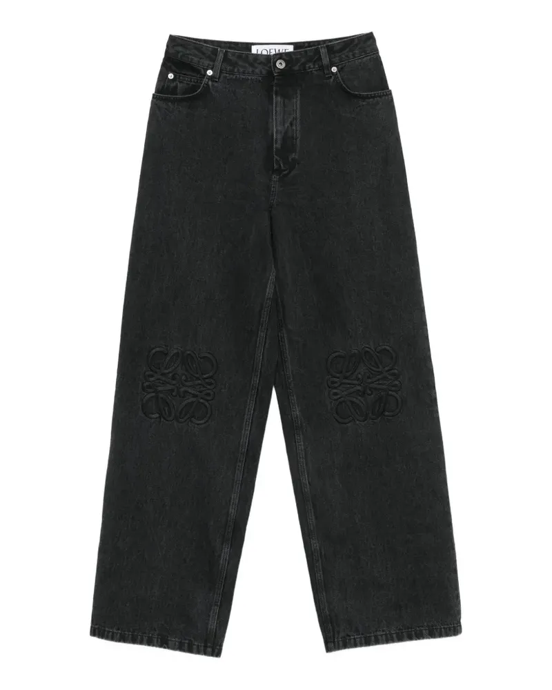 Loewe Anagram Baggy-Jeans - Schwarz Schwarz
