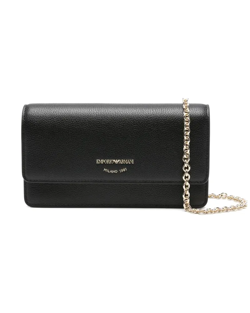 Emporio Armani Clutch mit Kettenriemen - Schwarz Schwarz