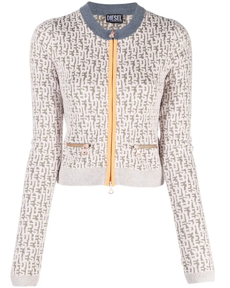 Diesel Cropped-Cardigan mit Intarsienmuster - Rosa Rosa