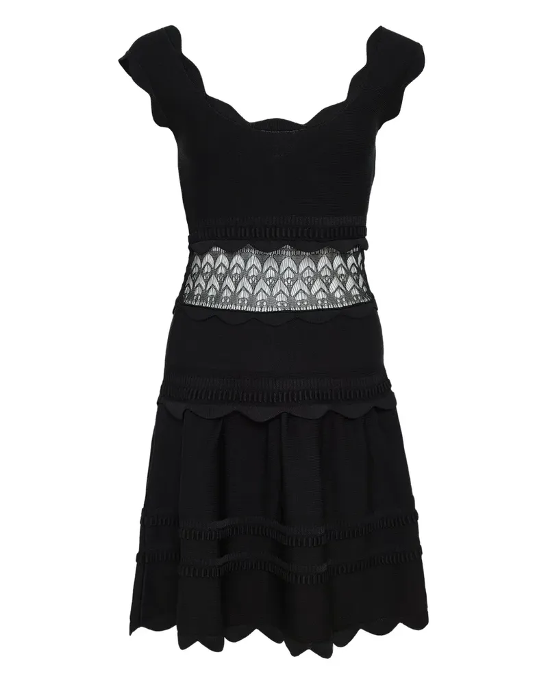 Alexis Hopper Kleid mit gewellten Spitzeneinsätzen - Schwarz Schwarz