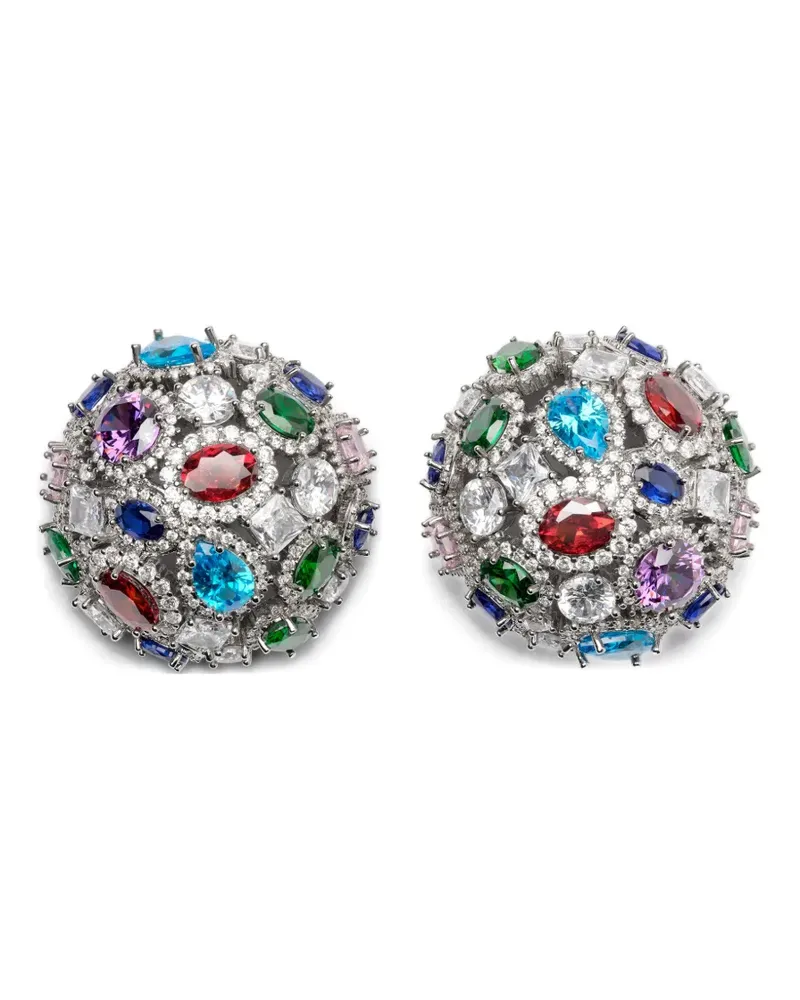 Maison Margiela Cluster Show crystal-embellished dome earrings - Silber Silber