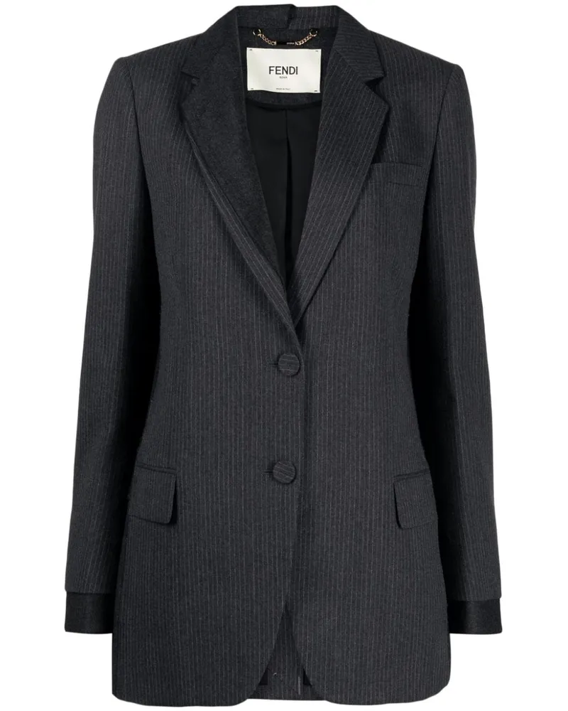 Fendi Blazer mit Nadelstreifenmuster Grau