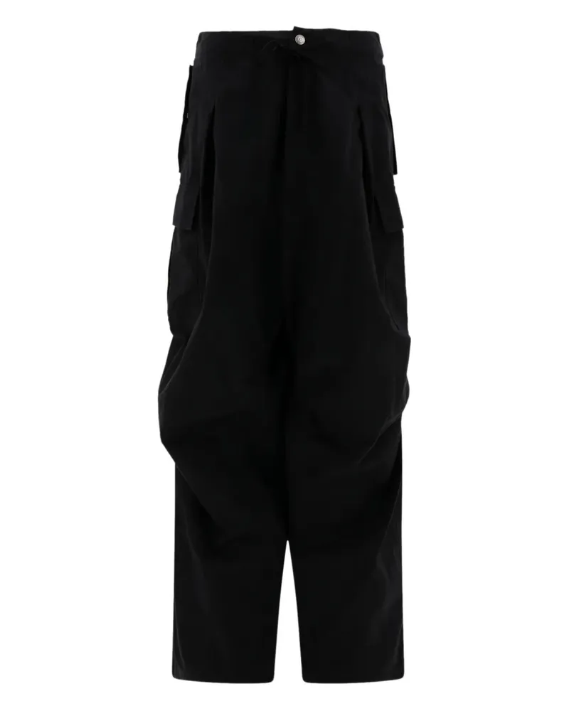 Alexander McQueen Plissierte Cargohose - Schwarz Schwarz