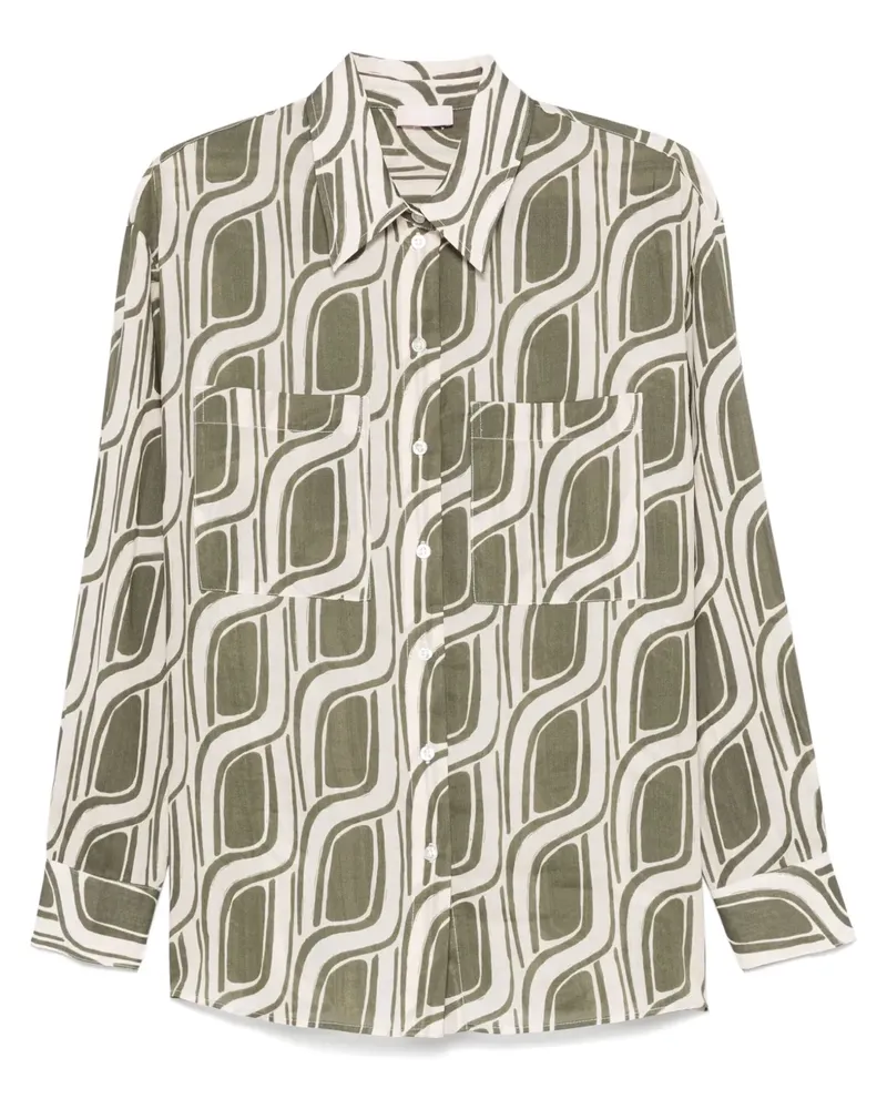 Liu Jo Hemd mit abstraktem Print - Grün Grün