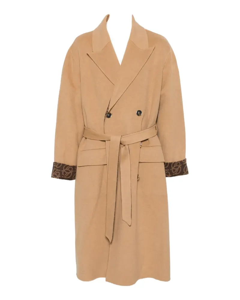 Drôle de Monsieur double-breasted belted coat - Nude Nude