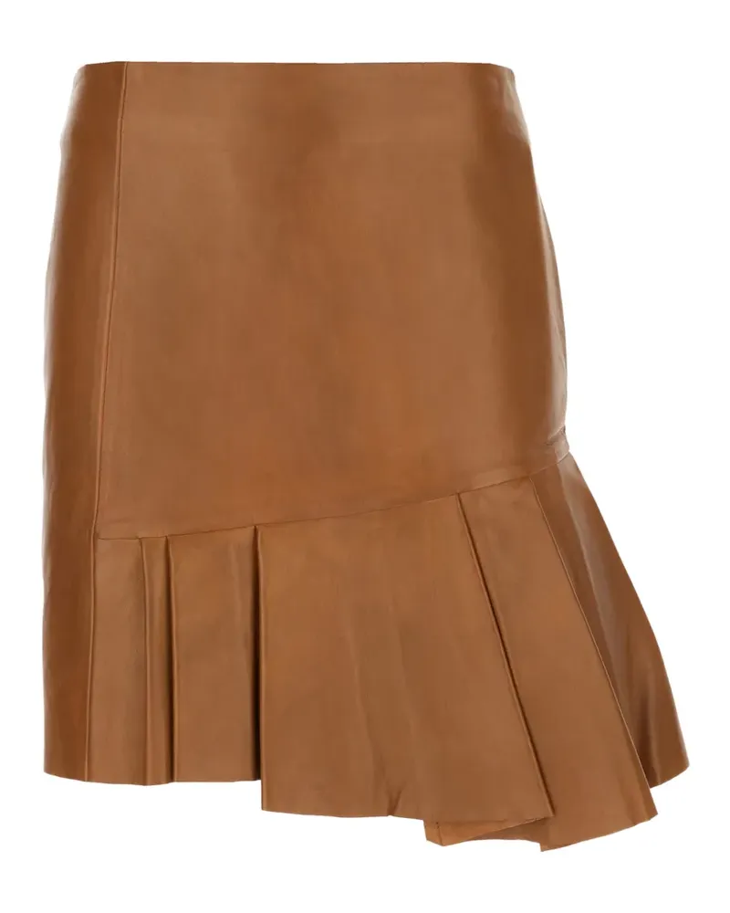 Iceberg pleated leather mini skirt - Braun Braun
