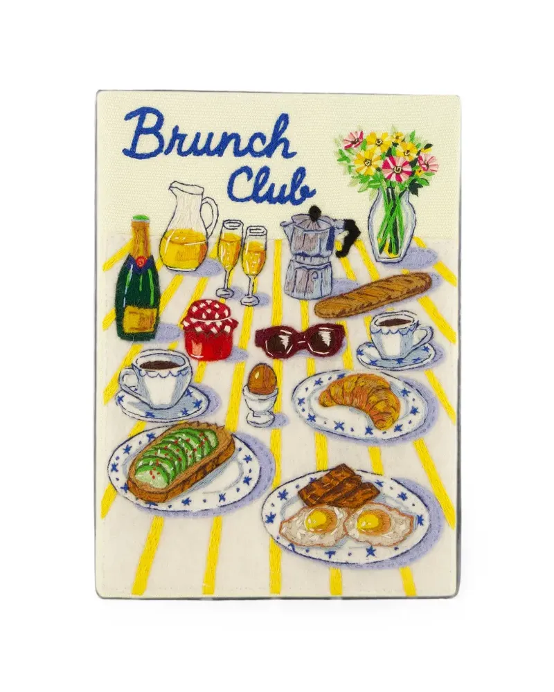 Olympia Le-Tan Brunch Club Clutch mit Stickerei - Gelb Gelb