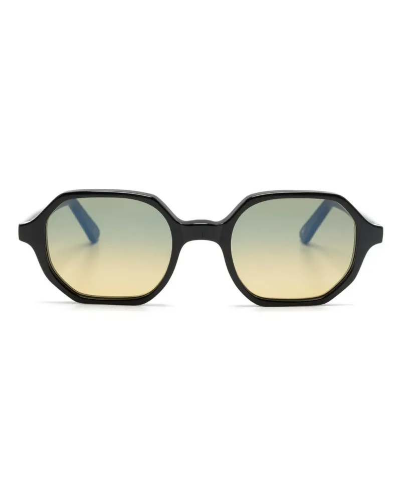L.G.R. Zanzibar Sonnenbrille mit geometrischem Gestell - Schwarz Schwarz