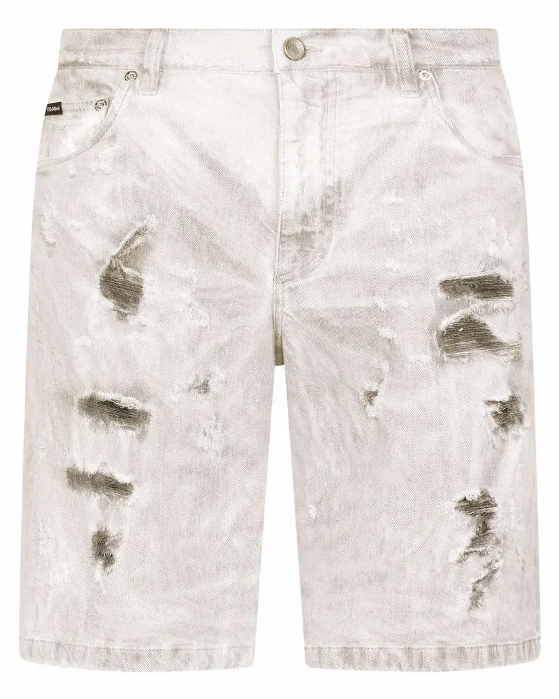 Dolce & Gabbana Jeans-Shorts mit Distressed-Detail - Grau Grau