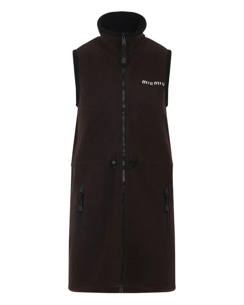 Miu Miu Fleece-Minikleid mit Reißverschluss - Schwarz Schwarz