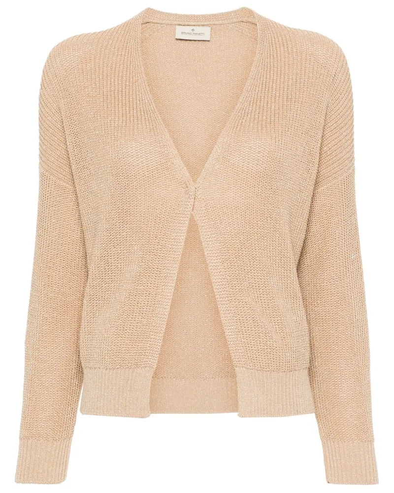 Bruno Manetti Cardigan mit Metallic-Garn Nude