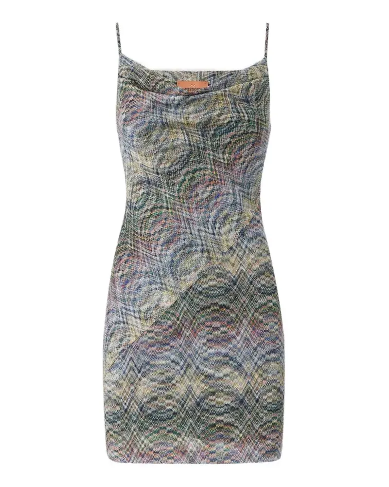 Missoni Zickzackstrick-Kleid mit drapiertem Ausschnitt - Blau Blau