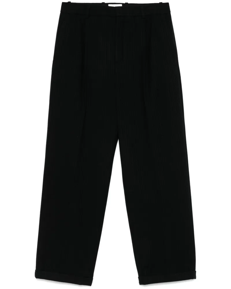 Saint Laurent Gestreifte Flanellhose - Schwarz Schwarz