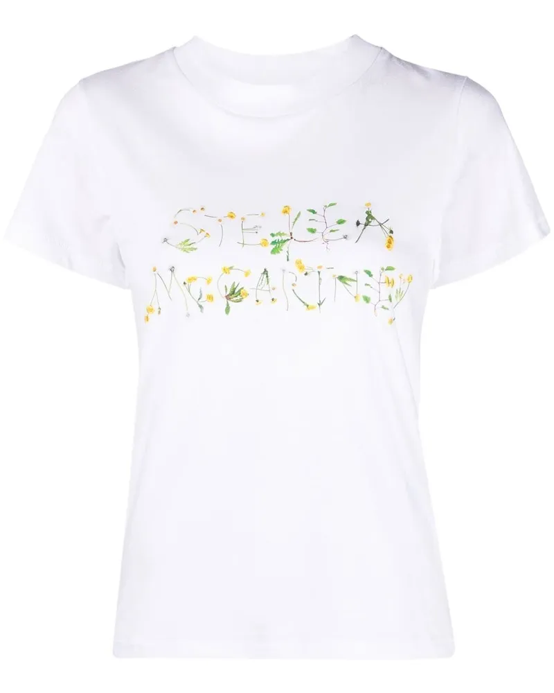Stella McCartney T-Shirt mit Logo-Print - Weiß Weiß