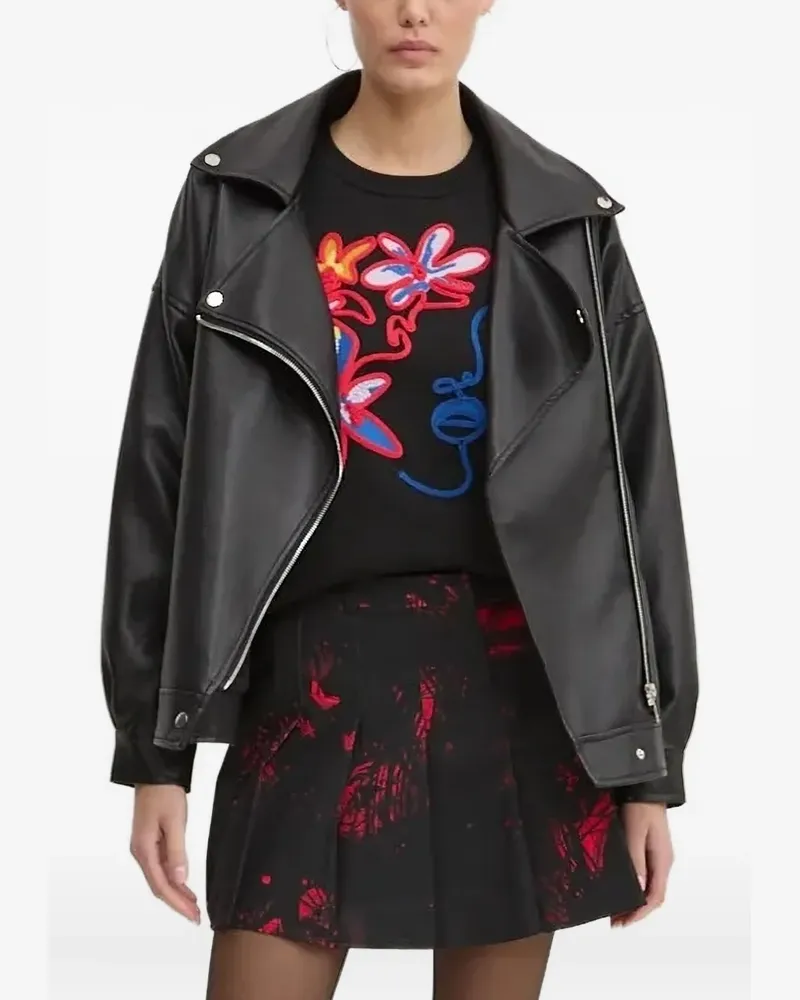 Desigual Sweatshirt mit Blumen - Schwarz Schwarz