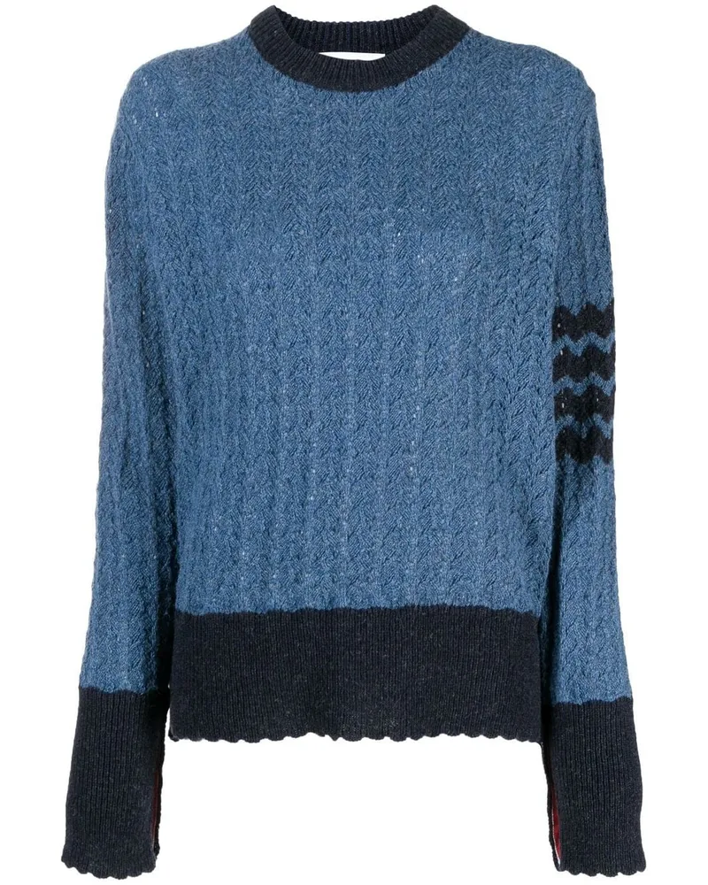 Thom Browne Pullover mit Zopfmuster - Blau Blau