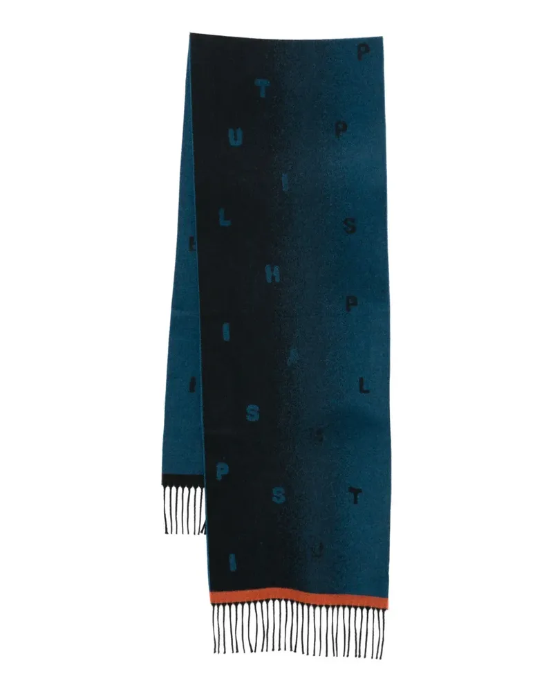 Paul Smith Jacquard-Schal mit Logo - Blau Blau