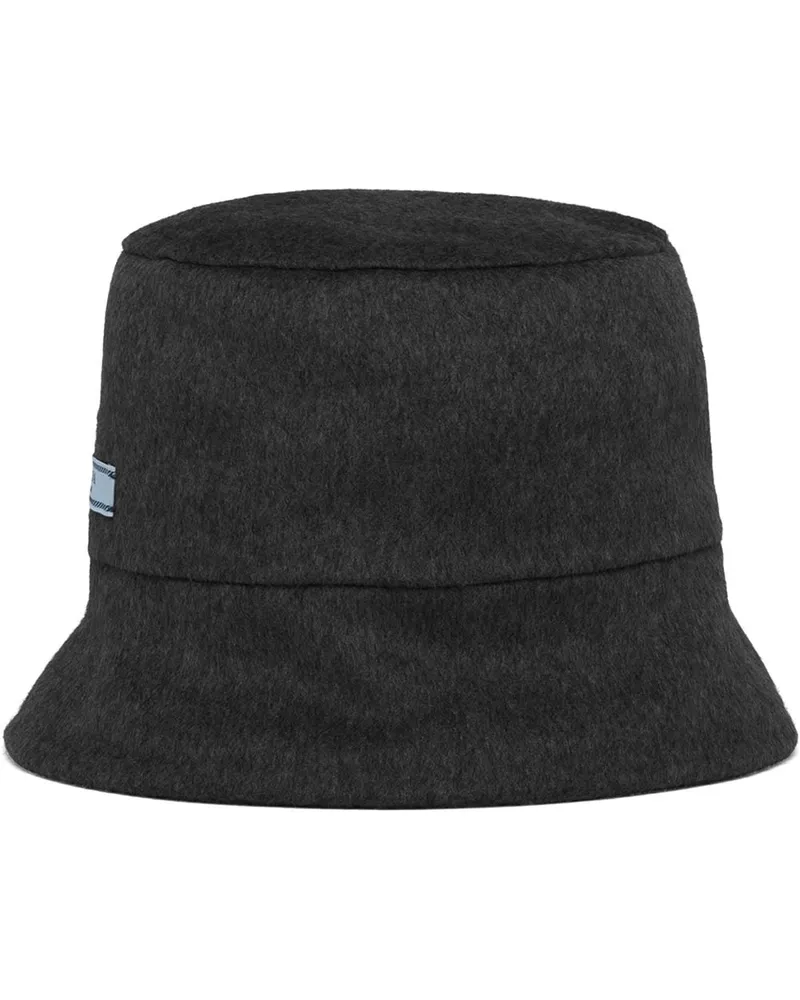 Prada Fischerhut mit Logo-Patch - Schwarz Schwarz