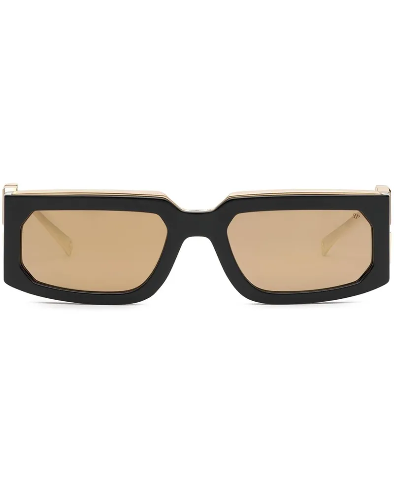 Philipp Plein Eckige Rose Venus Sonnenbrille - Schwarz Schwarz
