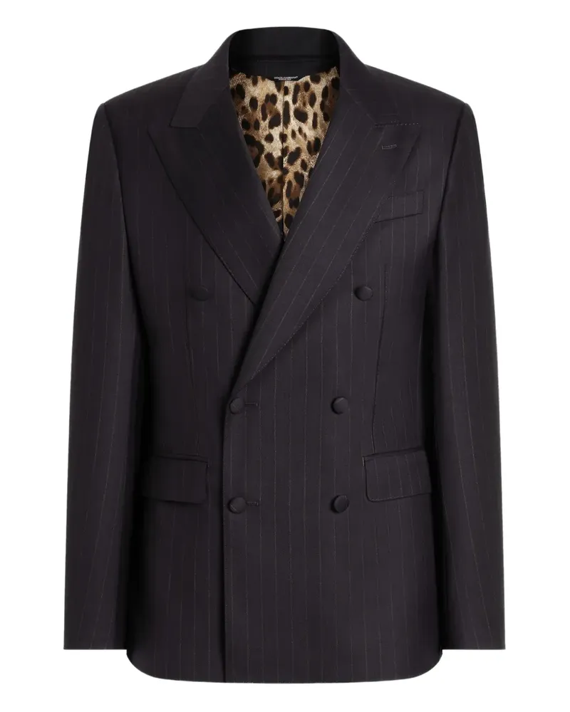 Dolce & Gabbana Gestreifte Jacke - Schwarz Schwarz