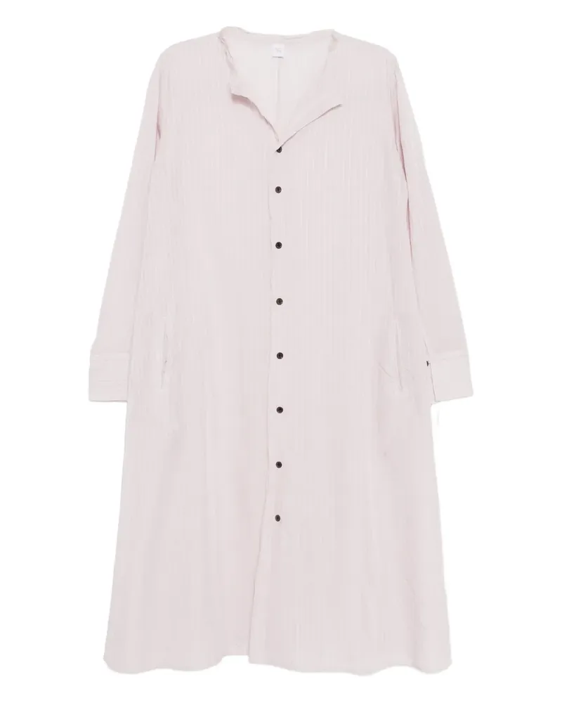 Yohji Yamamoto stripe-patterned raw-edge shirt dress - Rosa Rosa