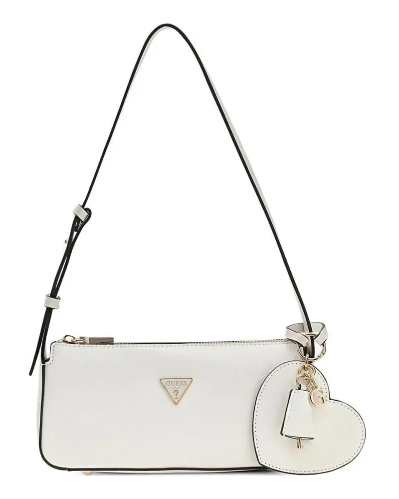 Guess Isobel Schultertasche mit Herzanhänger - Weiß Weiß