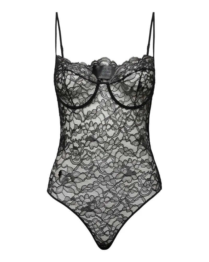 Philipp Plein Body aus Spitze - Schwarz Schwarz