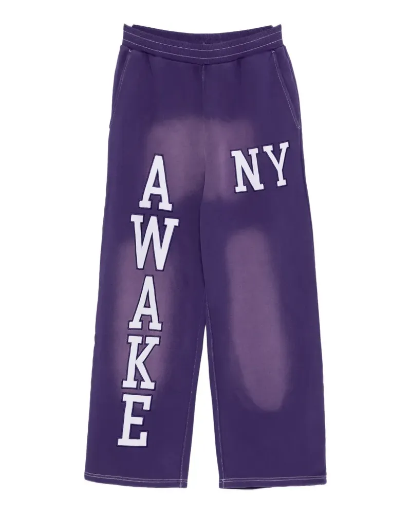 AWAKE NY letter-embroidered trousers - Violett Violett