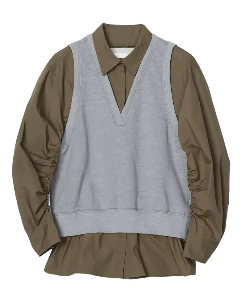 3.1 phillip lim Top im Layering-Look mit V-Ausschnitt - Grau Grau