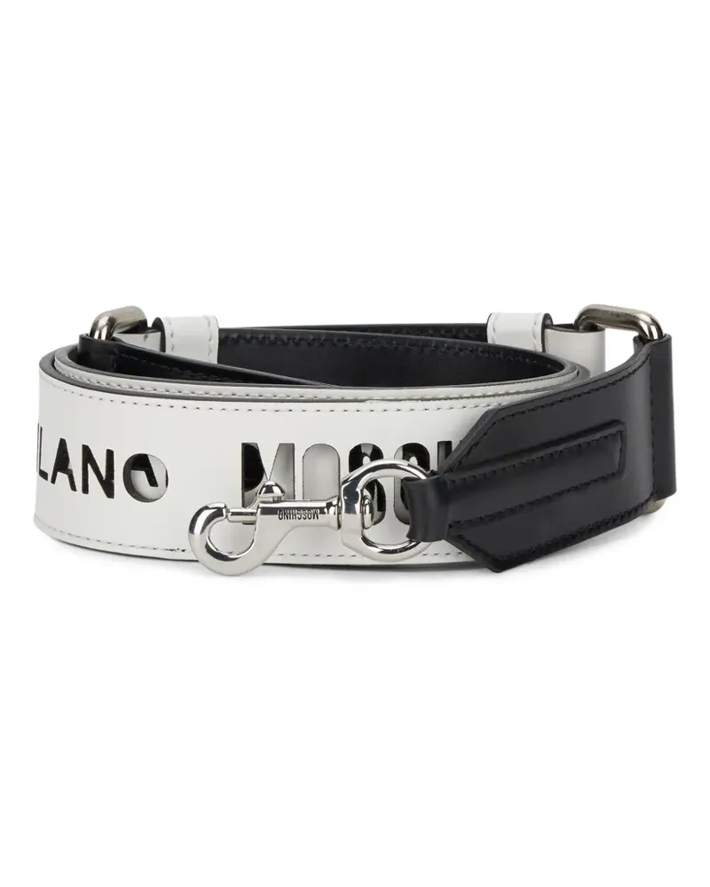 Moschino Schulterriemen mit Logo-Print - Weiß Weiß
