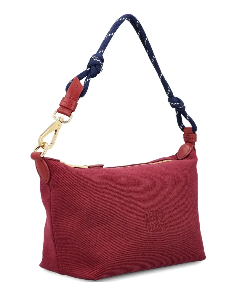 Miu Miu Gabardine embroidered-logo clutch bag - Rot Rot