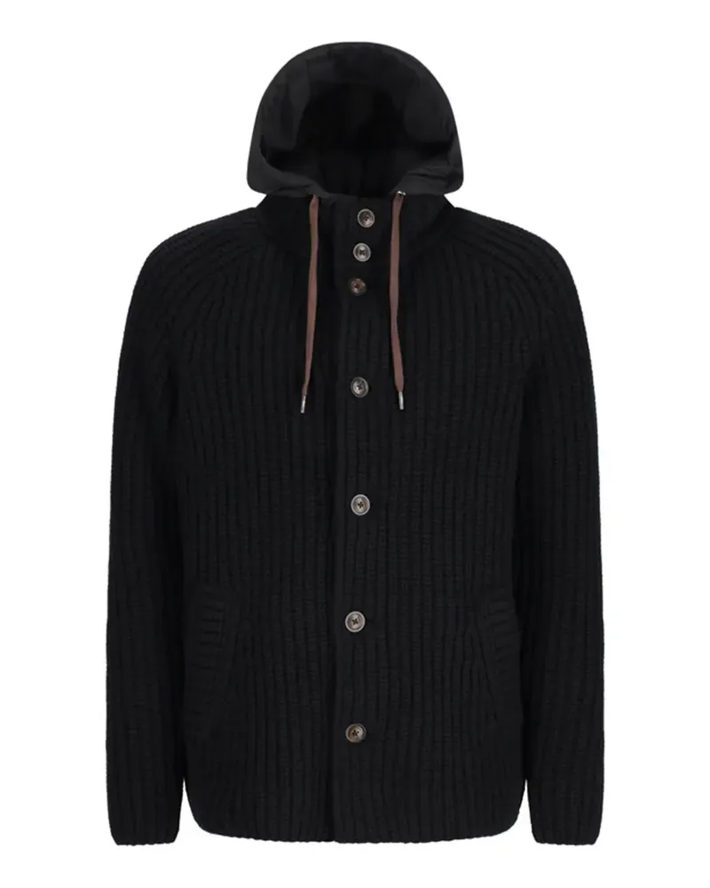 Herno Gerippte Kapuzenjacke - Schwarz Schwarz