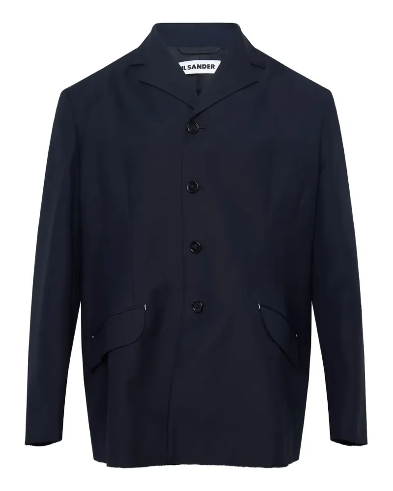 Jil Sander Fil-a-Fil Wolljacke - Blau Blau