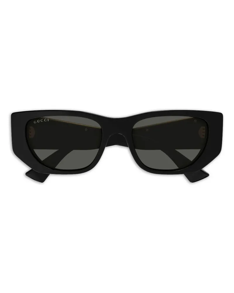 Gucci Geometrische Sonnenbrille mit Streifen - Schwarz Schwarz