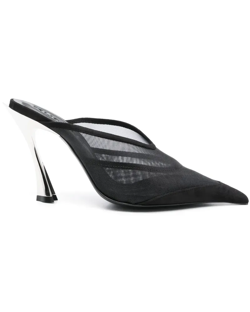 Thierry Mugler Mesh-Mules 95mm - Schwarz Schwarz