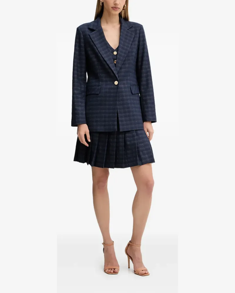 Fracomina pleated check-print mini skirt - Blau Blau