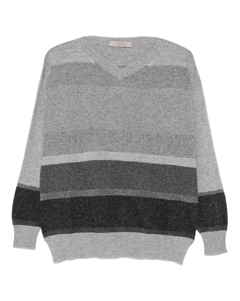 D.EXTERIOR metallic striped sweater - Grau Grau