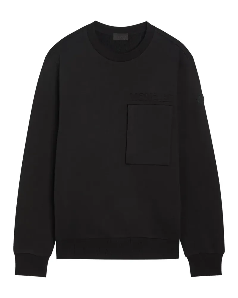 Moncler logo-patch chest-pocket sweater - Schwarz Schwarz