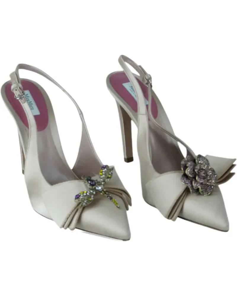Max Mara 110mm Bussola slingback pumps - Weiß Weiß
